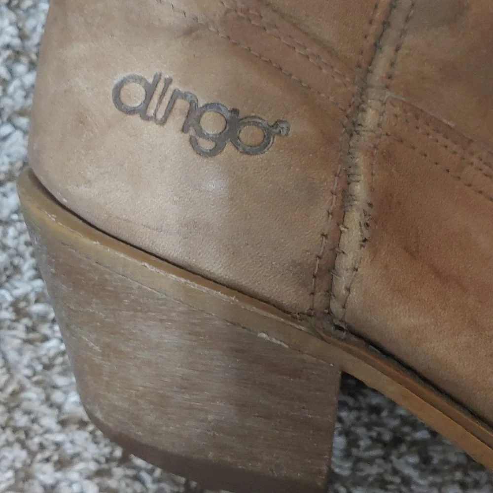 VTG Dingo Leather Cowboy Boots Light Brown Men's Size 8